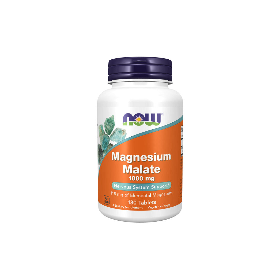 Now Foods Malate de magnésium 1000 mg 180 comprimés.