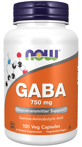 Now Foods GABA 750 mg 100 gélules végétales.