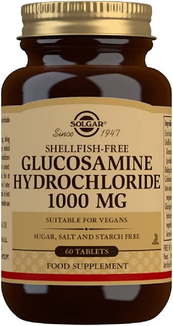 Un pot de Solgar's Glucosamine hydrochloride 1000 mg 60 comprimés.