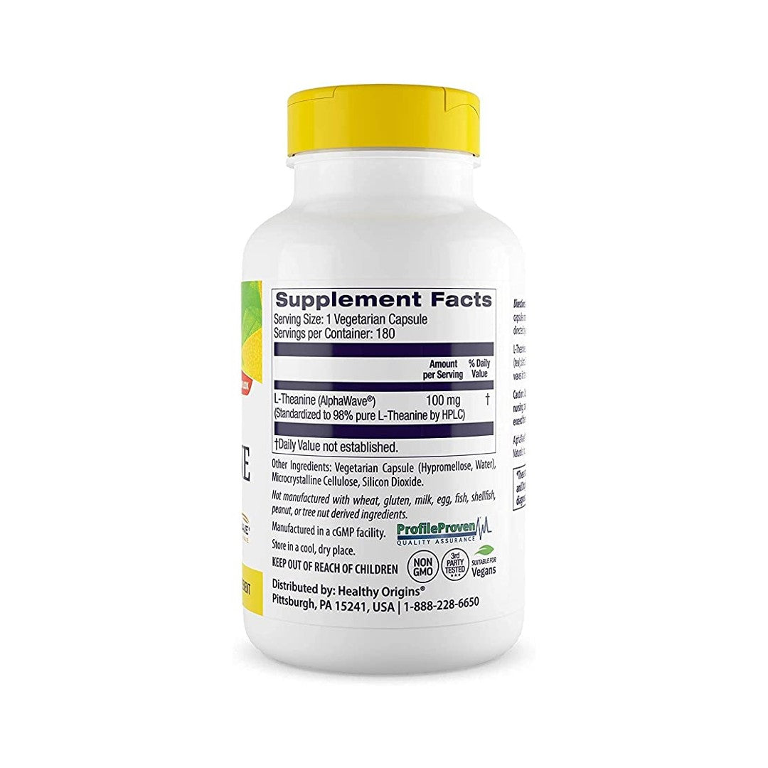 L-Théanine 100 mg (AlphaWave) 180 gélules végétales - supplement facts