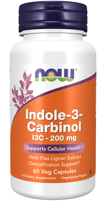 Now Foods Indole 3 Carbinol 200 mg avec Lingans 60 Capsules Végétales.