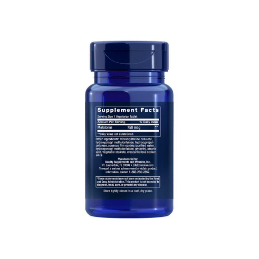 Melatonin 6 Hour Timed Release 750 mcg 60 vege capsules - supplement facts