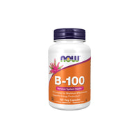Thumbnail for Now Foods Vitamins B-100 mg Complex 100 Vegetable Capsules for immune health.