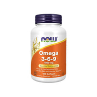 Vignette de présentation de Now Foods Omega 3-6-9 100 softgel, un complément révolutionnaire qui favorise la santé du système cardiovasculaire. Cette formule unique contient des composés aux puissantes propriétés anti-inflammatoires, qui peuvent aider à réduire le risque d'athérosclérose.