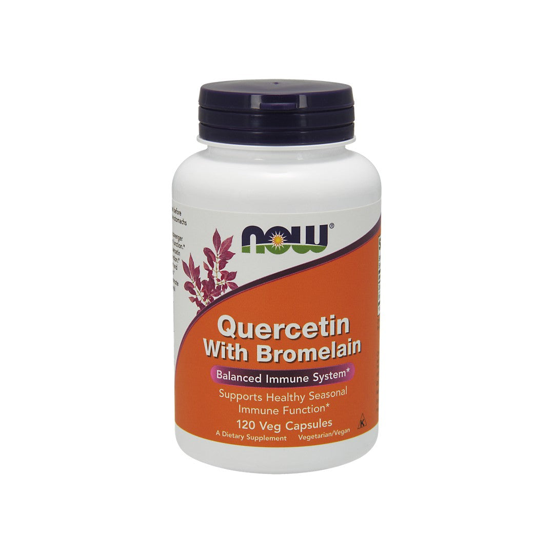 Now Foods Quercetin with Bromelain 120 vege capsules est un complément alimentaire conçu pour soutenir le système immunitaire et favoriser la fonction immunitaire saisonnière. Il contient de la quercétine, un antioxydant naturel dont l'efficacité a été démontrée.