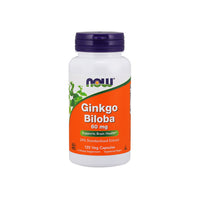 Vignette pour Now Foods Extrait de Ginkgo Biloba 24% 60 mg 120 gélules végétales.