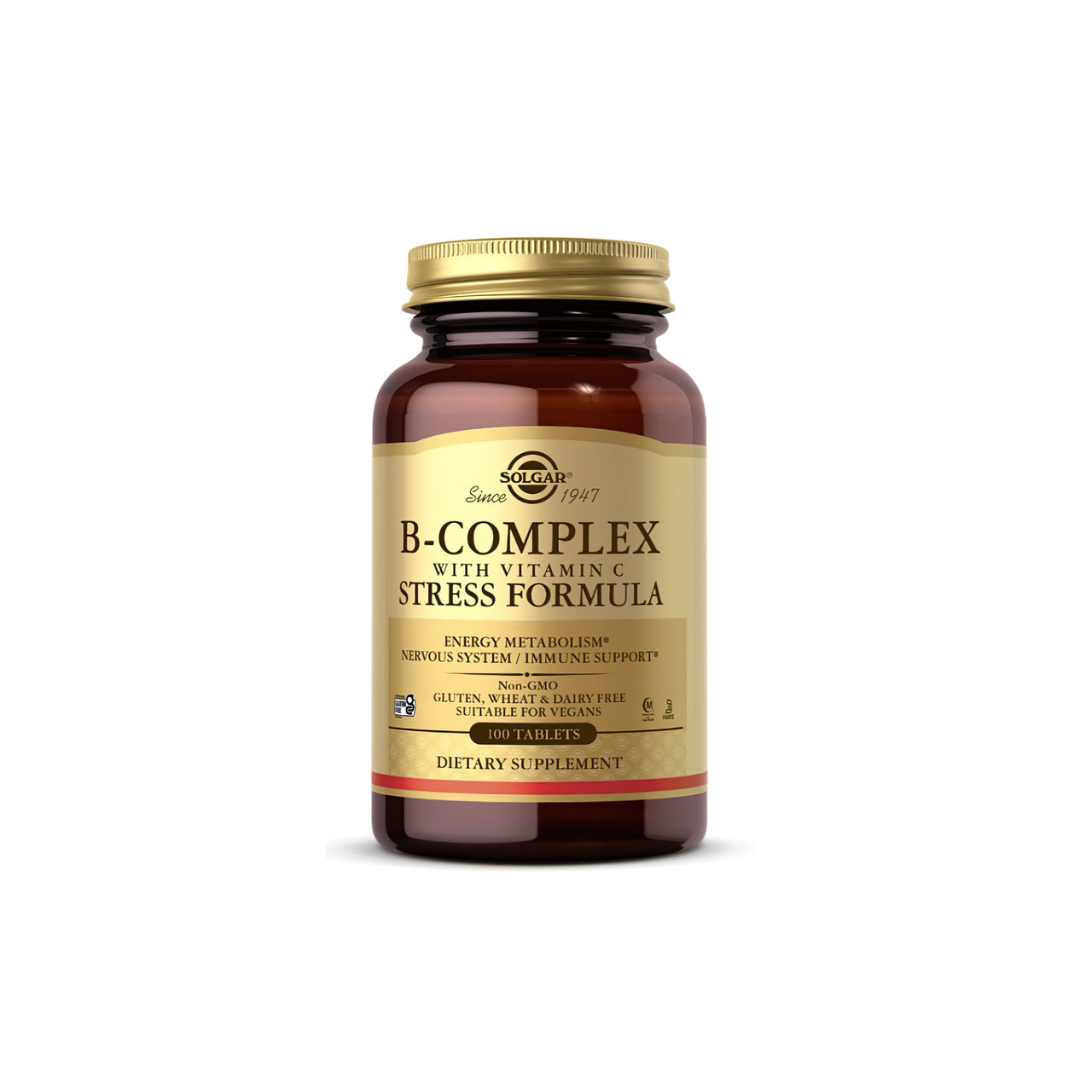 Un complément alimentaire - Solgar B-Complex avec Vitamine C 100 Comprimés.