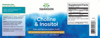 Vignette pour Swanson Choline - 250 mg & Inositol - 250 mg supplément.