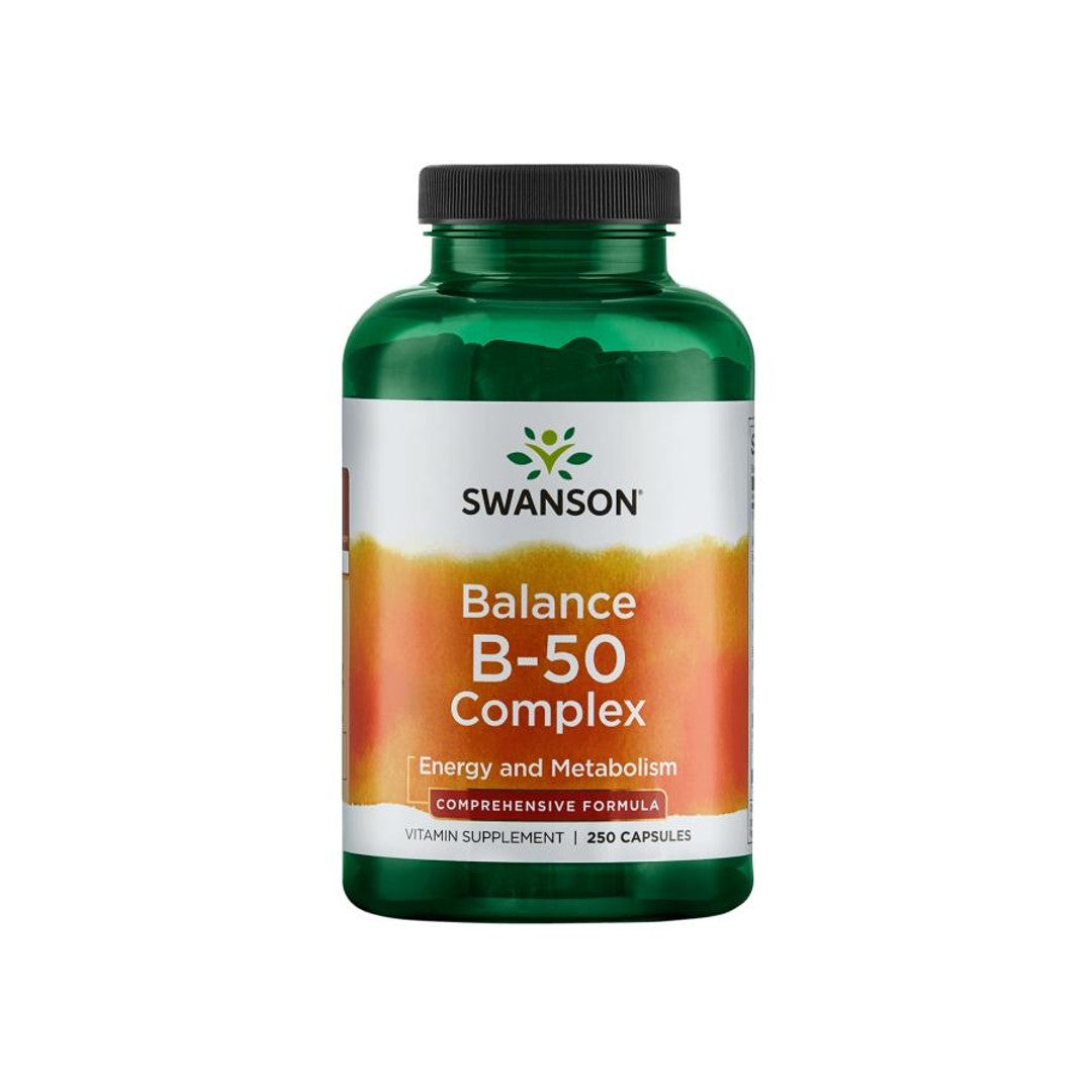 Swanson Vitamin B-50 Complex - 250 capsules is a carefully formulated dietary supplement designed to support overall health and wellbeing. This potent blend of vitamins, minerals, and herbal extracts promotes optimal energy levels.