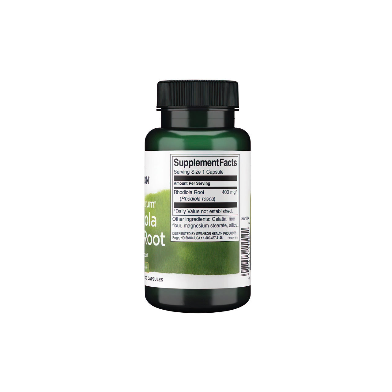 Swanson Rhodiola Rosea Root 400 mg 100 Capsules - une plante adaptogène pour combattre le stress.
