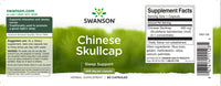Vignette de l'étiquette verte et blanche de la scutellaire chinoise - 400 mg 90 gélules de Swanson.