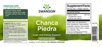 Vignette de l'étiquette du supplément Swanson Chanca Piedra - 500 mg 60 gélules végétales.