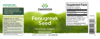 Vignette de l'étiquette de Swanson Fenugreek Seed - 610 mg 90 gélules.