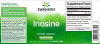 Vignette de l'étiquette de Swanson Inosine - 500 mg 60 gélules végétales.