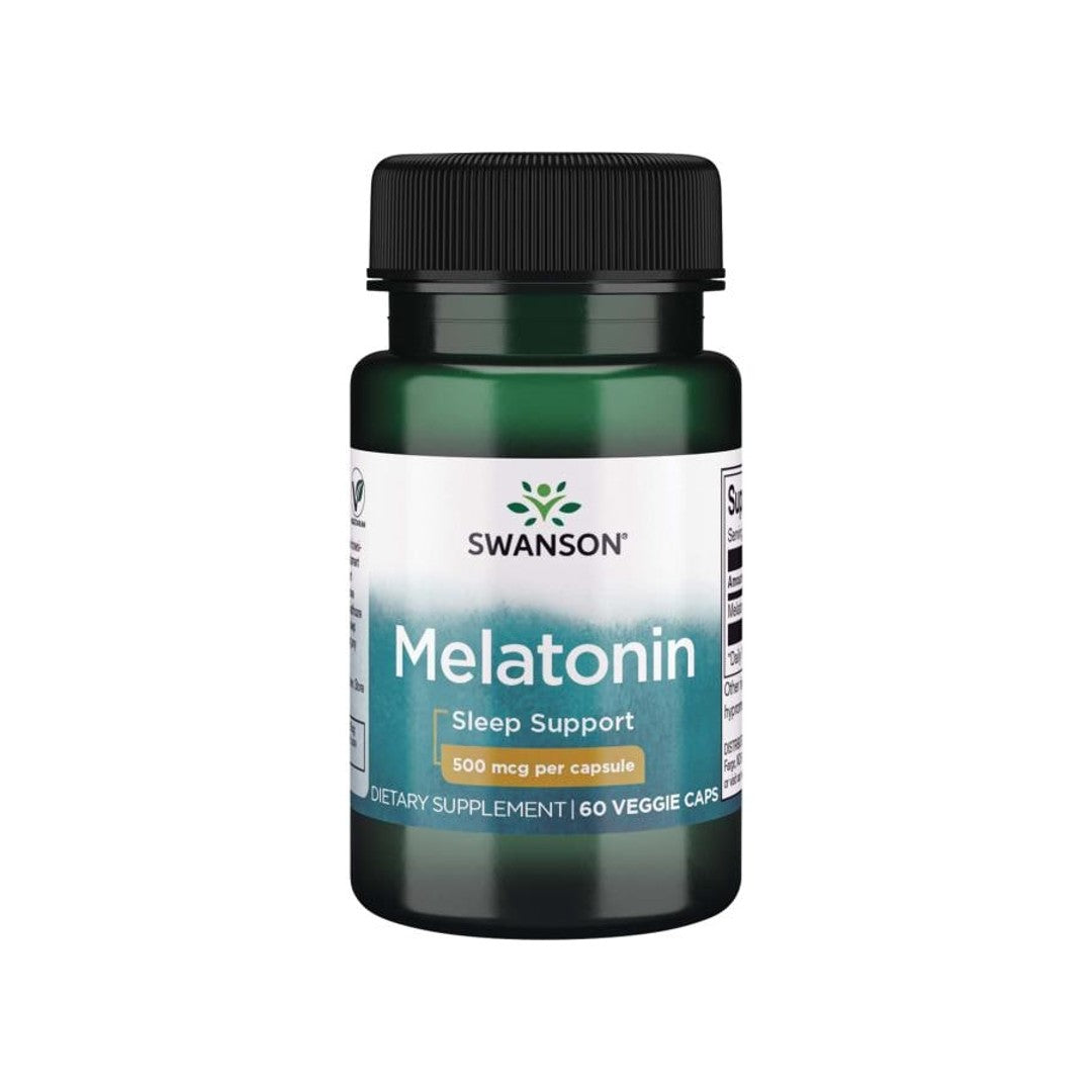 Swanson Mélatonine - 0,5 mg 60 gélules végétales pour favoriser le sommeil.