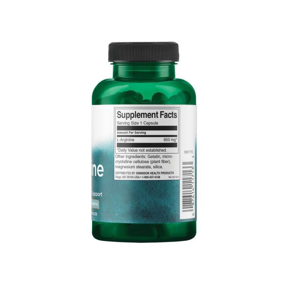 L-Arginine - 850 mg 90 gélules - supplement facts