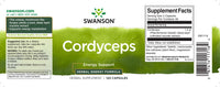 Vignette de l'étiquette de Swanson Cordyceps - 600 mg 120 gélules.