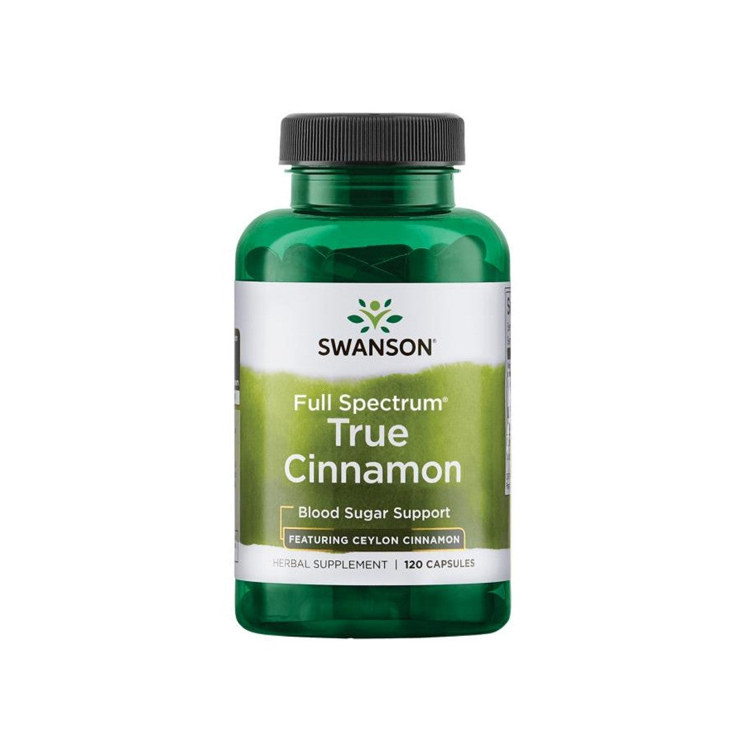 Swanson True Cinnamon - 300 mg 120 capsules Ceylon Cinnamon provides natural metabolic support for blood sugar metabolism and cardiovascular health.