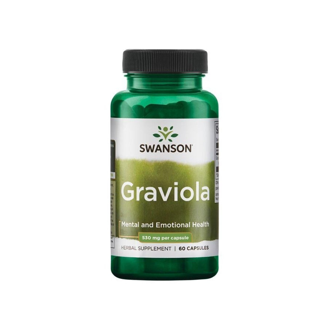 Une bouteille de Swanson Graviola - 530 mg 60 gélules.