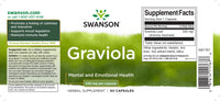 Vignette de l'étiquette de Swanson Graviola - 530 mg 60 gélules.