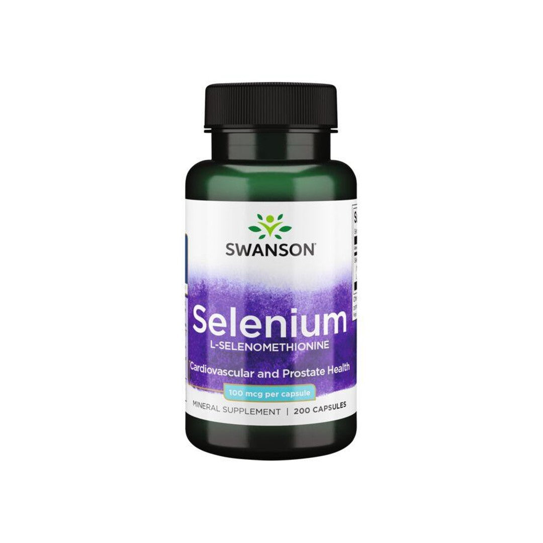 Swanson Sélénium - 100 mcg 200 gélules La L-Sélénométhionine offre un soutien antioxydant pour la santé cardiovasculaire.