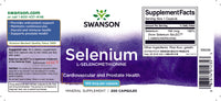Vignette pour Swanson's Selenium - 100 mcg 200 capsules L-Selenomethionine bouteille est un produit de soutien antioxydant de haute qualité. Il favorise la santé cardiovasculaire et offre d'excellents avantages pour la santé de la prostate.