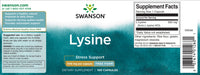 Vignette pour L-Lysine - 500 mg 100 gélules - label