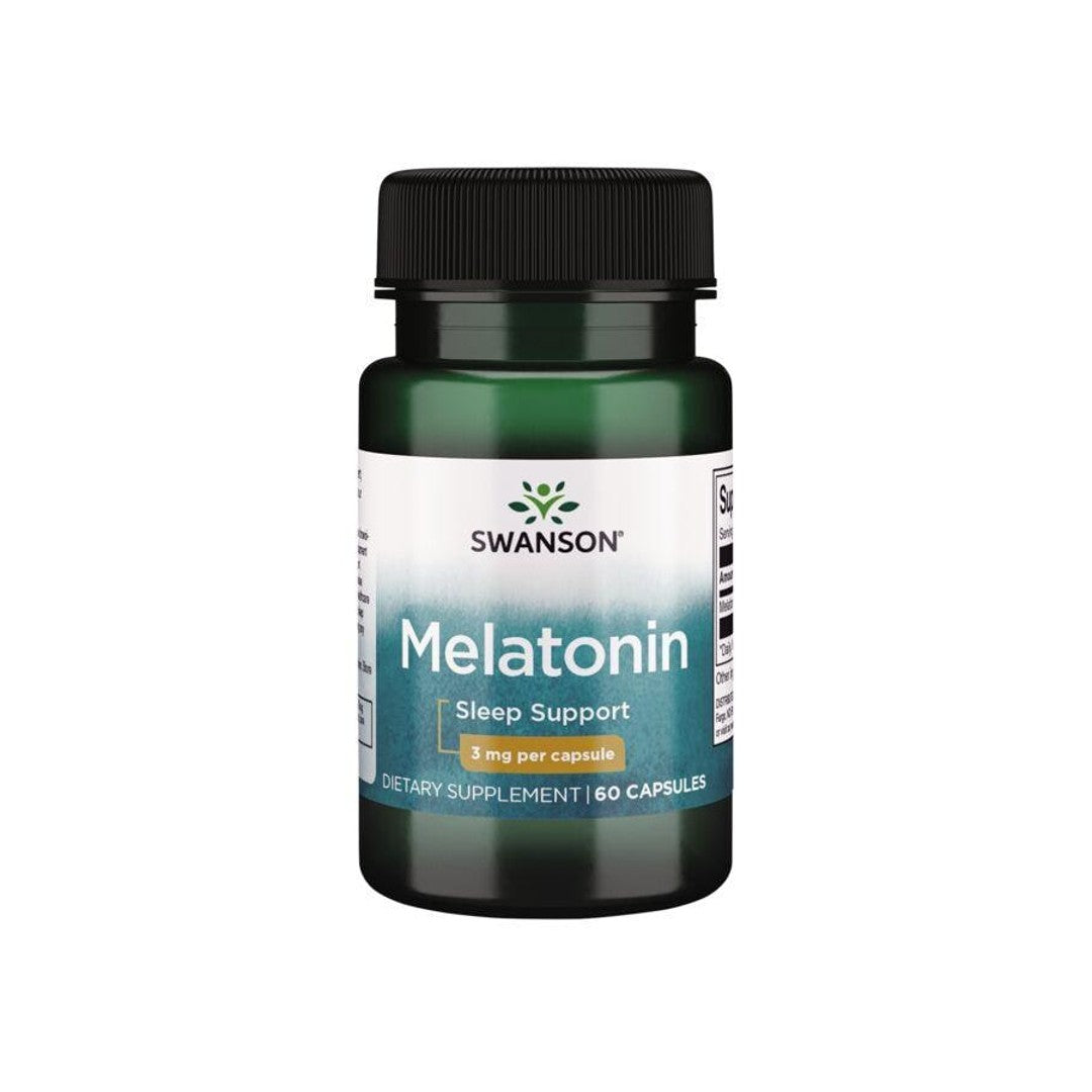Un flacon de Swanson Melatonin - 3 mg 60 gélules.