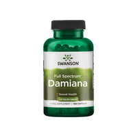 Vignette pour un flacon de Swanson's Damiana - 510 mg 100 gélules.