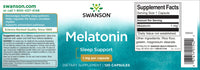 Vignette de l'étiquette de Swanson Melatonin - 1 mg 120 gélules.