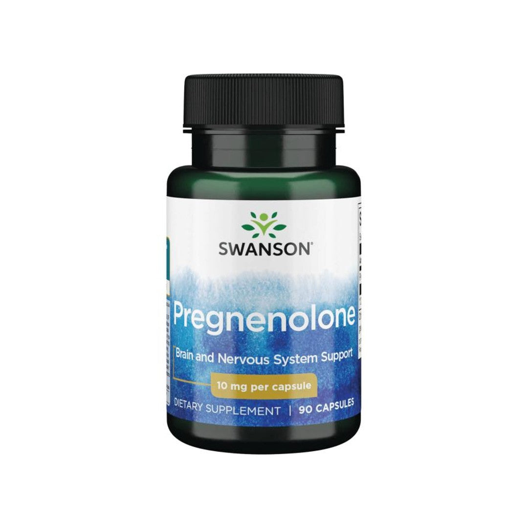 Une bouteille de Pregnenolone de Swanson- 10 mg 90 gélules.