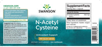 Vignette pour Swanson N-Acetyl Cysteine - 600 mg 100 gélules est un antioxydant qui soutient la santé du foie et aide à la désintoxication.