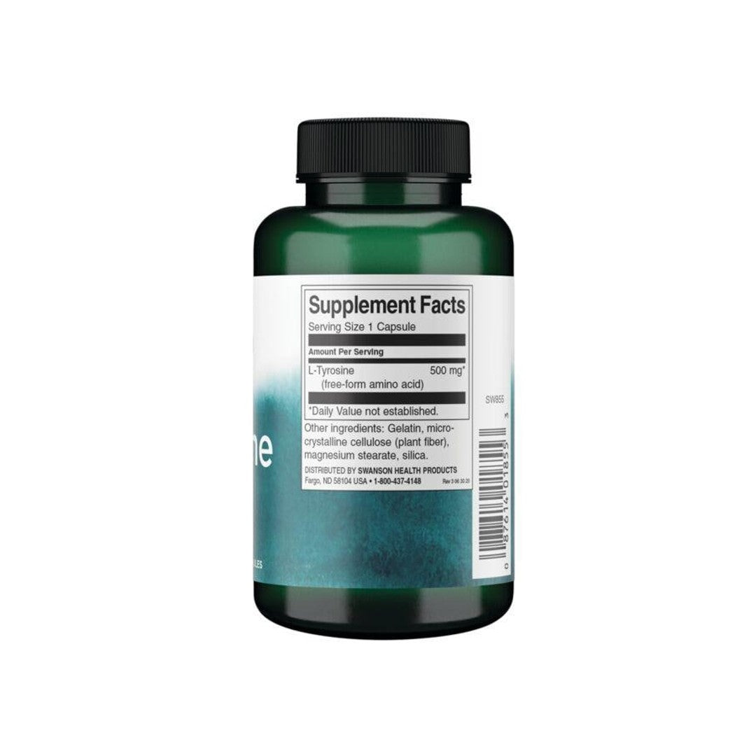 L-Tyrosine - 500 mg 100 gélules - supplement facts