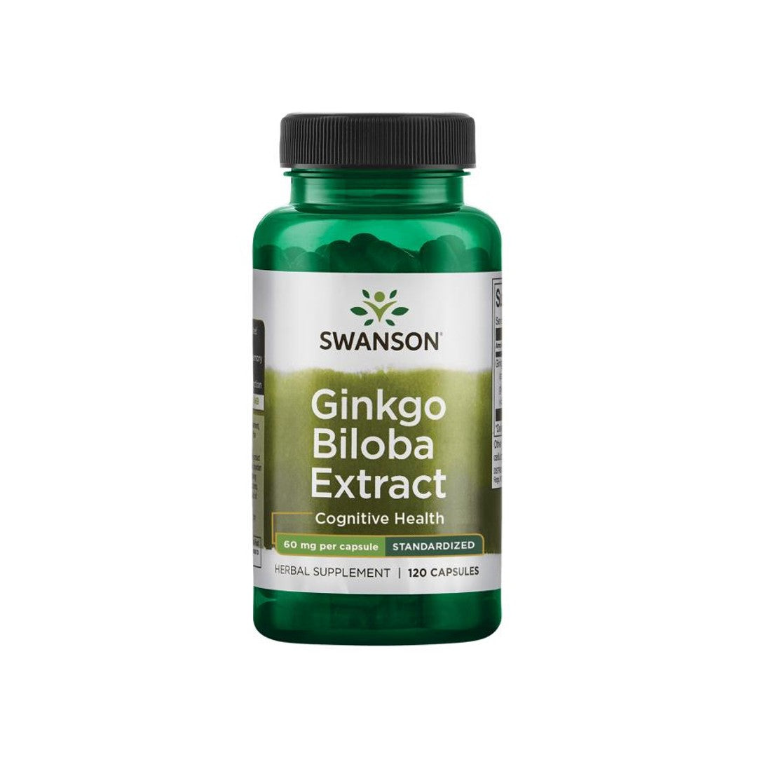 Swanson Extrait de Ginkgo Biloba 24% - 60 mg 120 gélules.
