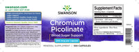 Vignette pour une étiquette avec Swanson Picolinate de chrome - 200 mcg 100 gélules.