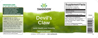 Vignette de l'étiquette de Swanson's Devils Claw - 500 mg 100 gélules.