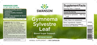 Vignette pour Swanson Gymnema Sylvestre Leaf - 400 mg 100 capsules supplément.