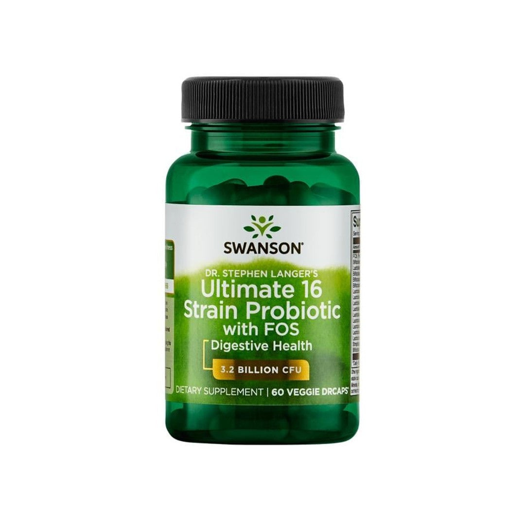 Swanson ultimate 16 strain probiotic with FOS - 60 gélules végétales.