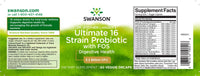 Vignette pour Swanson Dr. Stephen Langer 16 Strain Probiotic with FOS - 60 gélules végé.