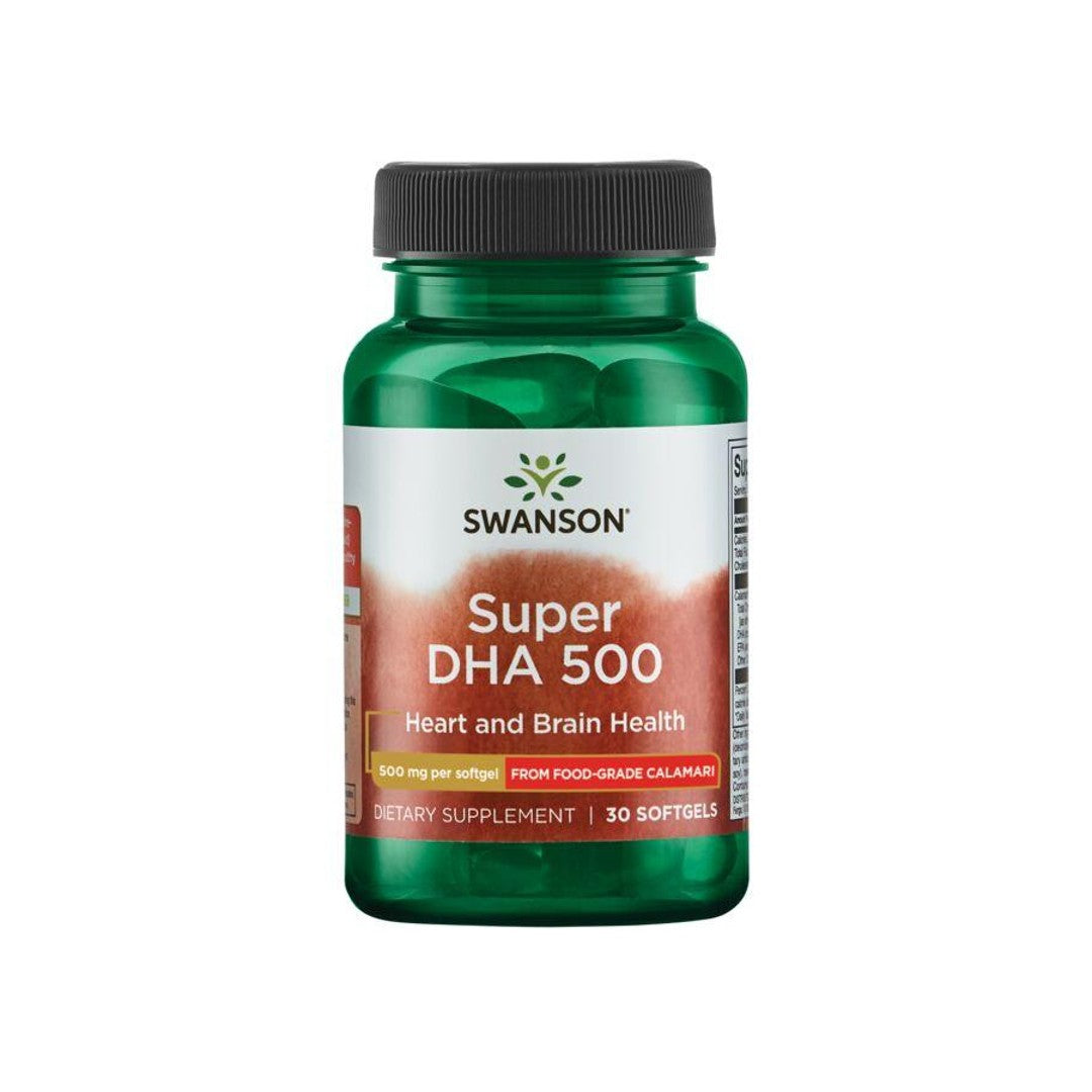 Get superior benefits with Swanson Super DHA 500 capsules, the ultimate omega-3 supplement. Enhance your SEO by optimizing your product description and highlight the exceptional benefits Super DHA 500 from Food-Grade Calamari - 30 softgels brings to your customers.