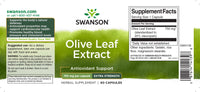 La vignette pour Swanson Olive Leaf Extract - 750 mg 60 capsules offre des propriétés antioxydantes cruciales pour soutenir la santé cardiovasculaire et renforcer les défenses immunitaires.