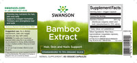 Vignette de l'étiquette du complément alimentaire Swanson Bamboo Extract - 300 mg 60 gélules végétales.