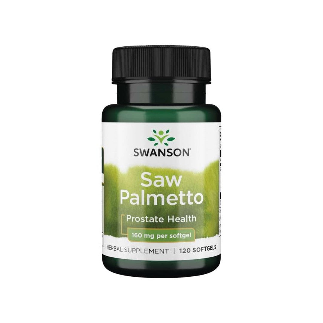 Swanson Saw Palmetto - 160 mg 120 softgel favorise la santé de la prostate et l'équilibre hormonal.