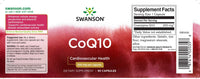 Vignette d'une bouteille de Swanson Coenzyme Q1O - 200 mg 90 gélules avec une étiquette rouge.