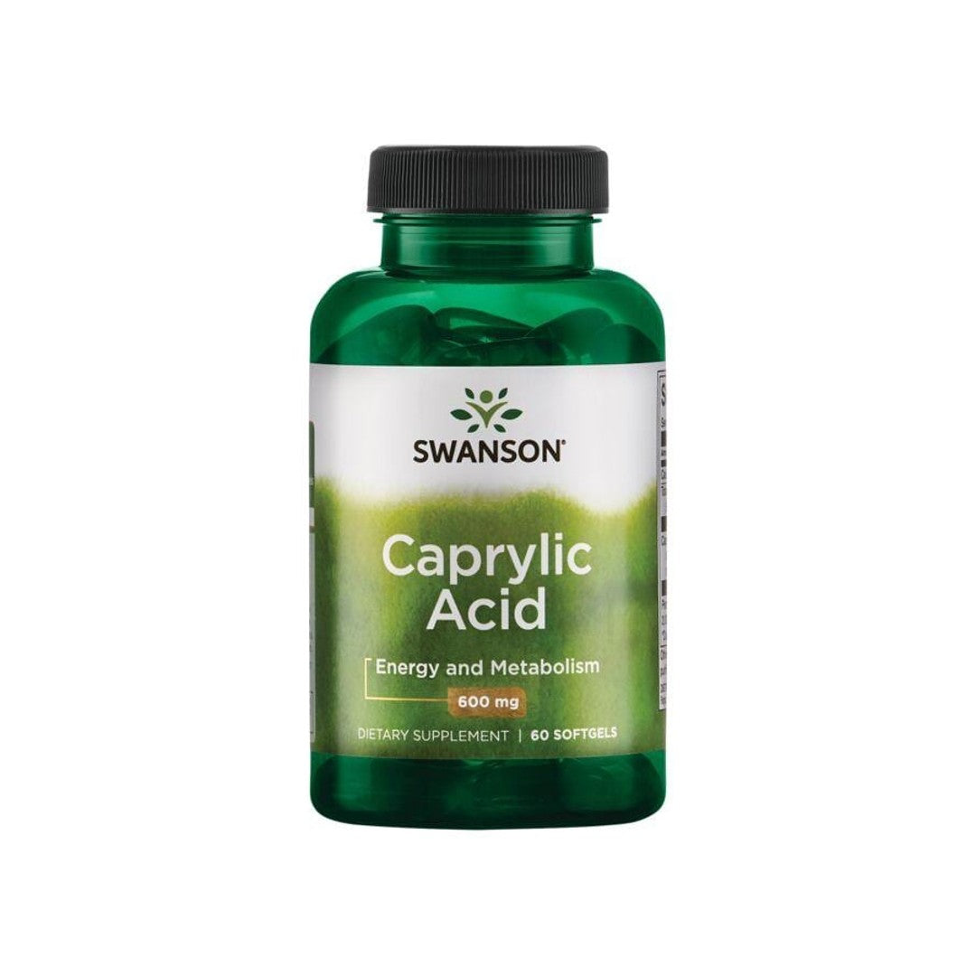 Swanson Acide caprylique - 600 mg 60 softgels complément alimentaire.