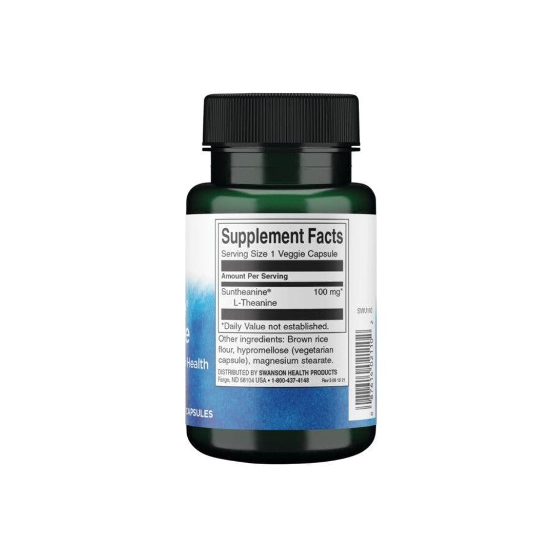 L-Théanine - 100 mg 60 gélules végétales - supplement facts