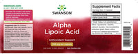 Vignette pour un flacon de Swanson Alpha Lipoic Acid - 300 mg 120 gélules.