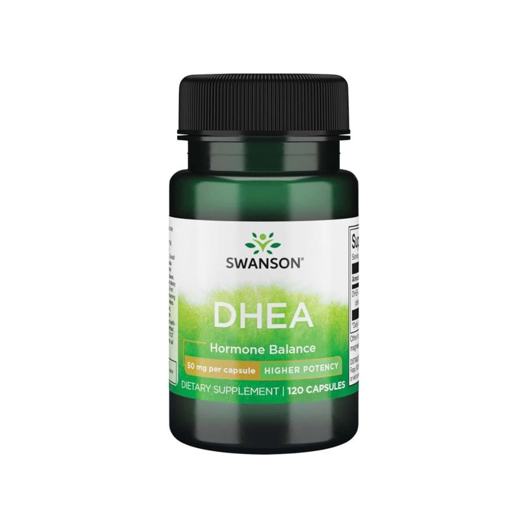 Un flacon de Swanson DHEA - 50 mg 120 gélules.