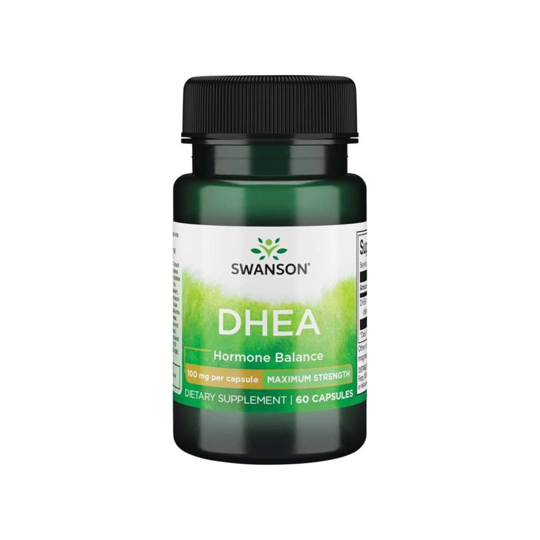 Un flacon de Swanson DHEA - 100 mg 60 gélules.