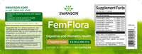 Vignette de l'étiquette de Swanson FemFlora Probiotic for Women - 60 capsules.